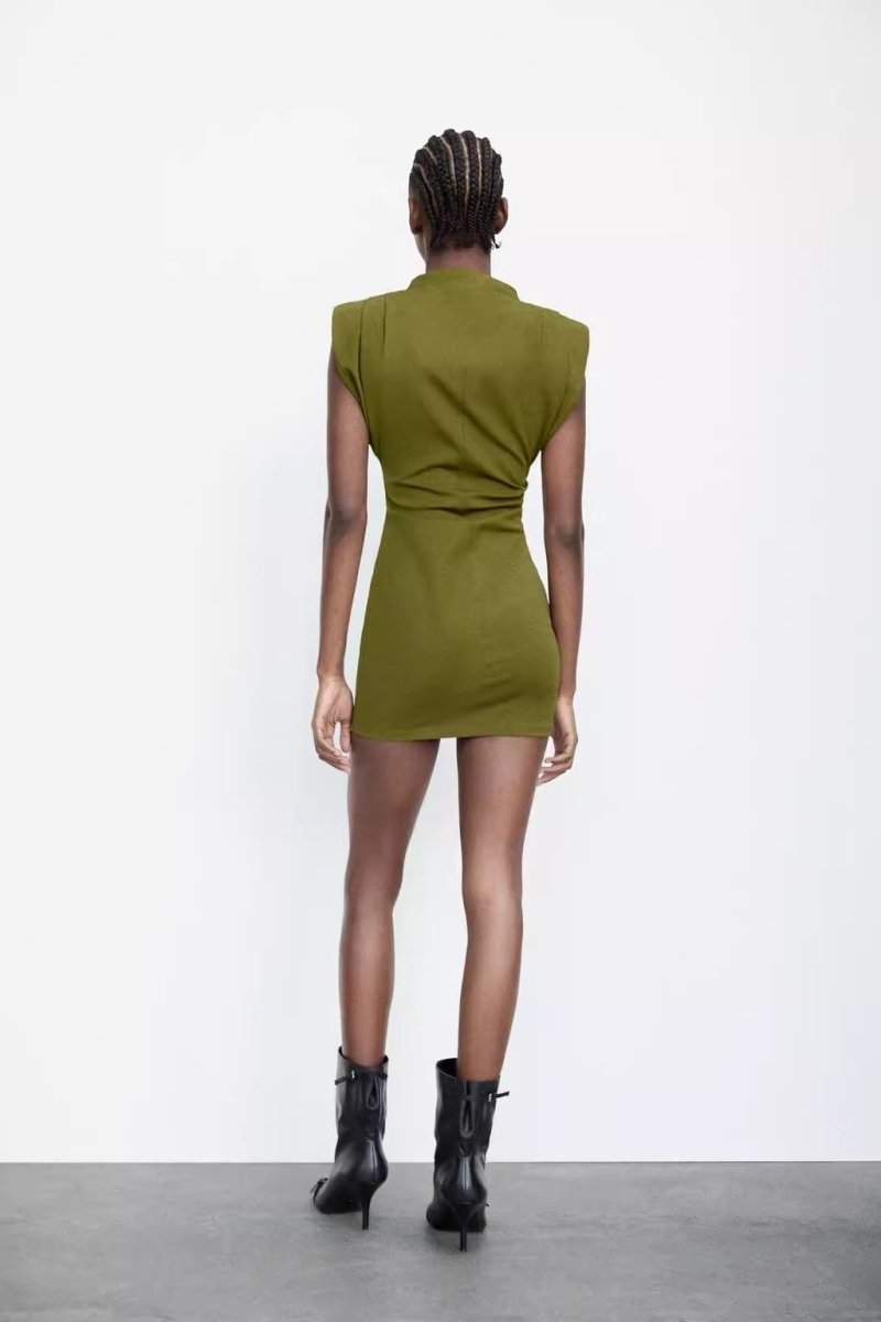 Fetch Padded Shoulder Dress - Style Outlet