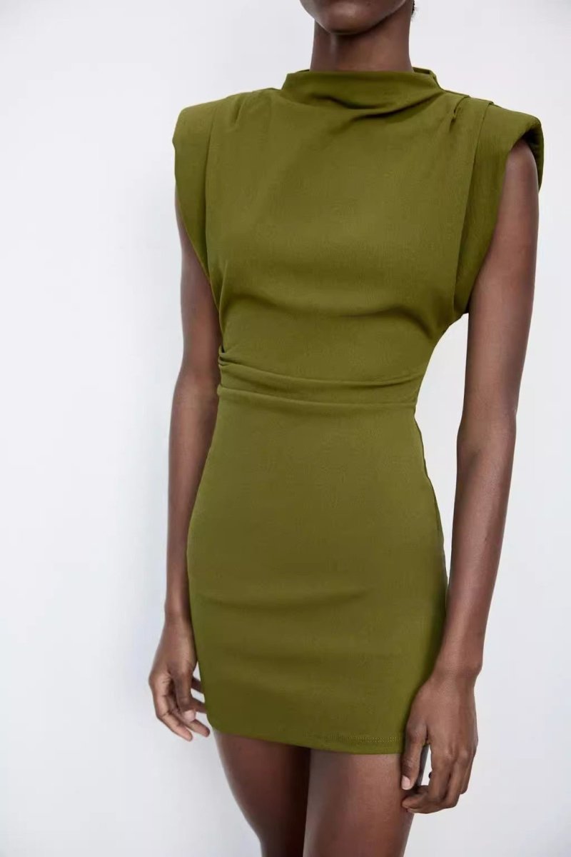 Fetch Padded Shoulder Dress - Style Outlet