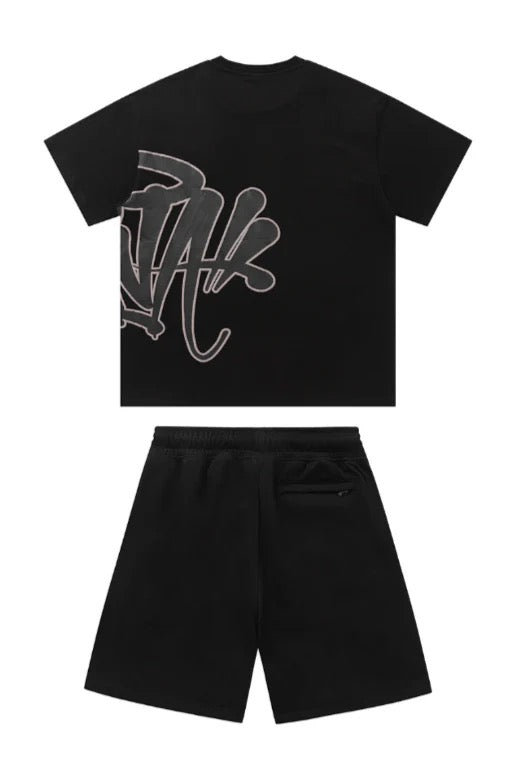 'Graffiti' Short Set Black - Style Outlet