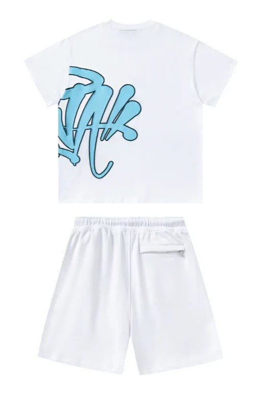 'Graffiti' Short Set Blue - Style Outlet