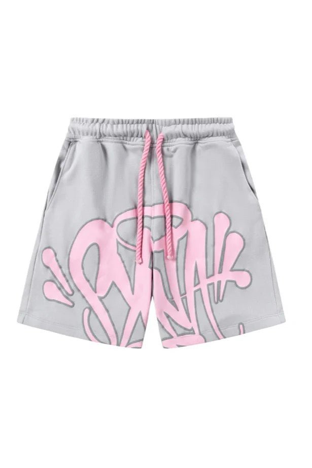 'Graffiti' Short Set Grey/Pink - Style Outlet