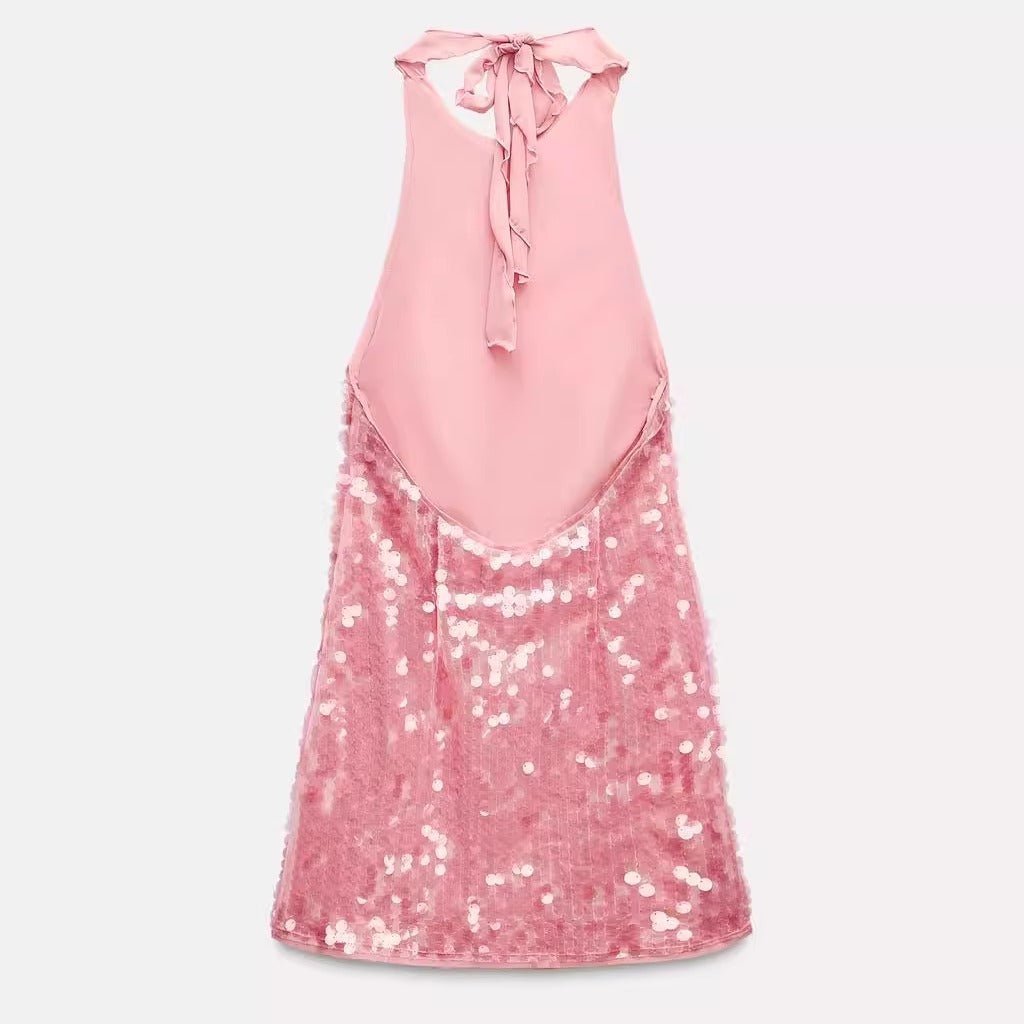 Pearl Fragment Mini Dress - Style Outlet