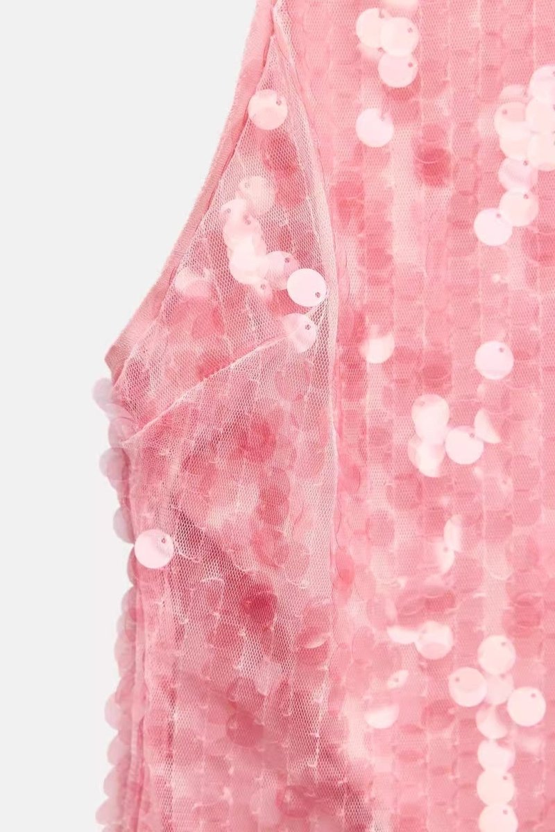 Pearl Fragment Mini Dress - Style Outlet