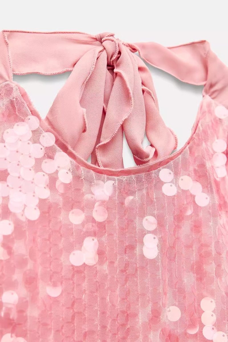 Pearl Fragment Mini Dress - Style Outlet