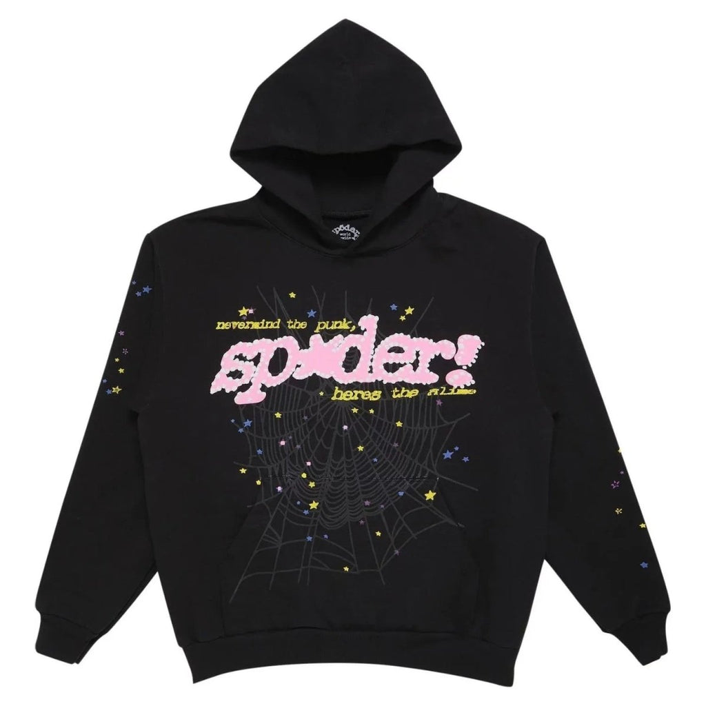 'Sp5der' Hoodie Black/Pink - Style Outlet