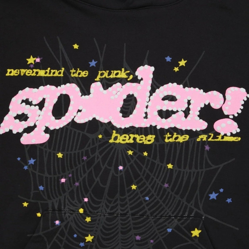 'Sp5der' Hoodie Black/Pink - Style Outlet